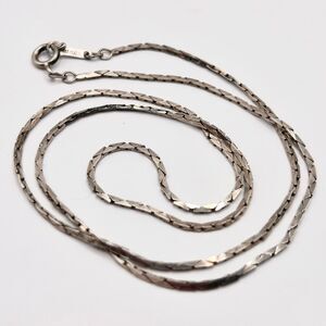 925 Sterling Silver Italian Snake Chain Necklace Diamond Cut 18” Lngth | 9” Drop